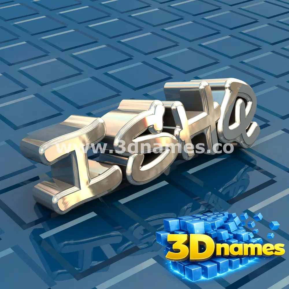 ishq in Blue Bling style - 3D name wallpaper