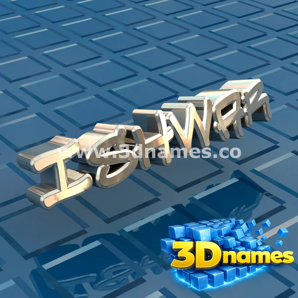 ishwar in Blue Bling style - 3D name wallpaper