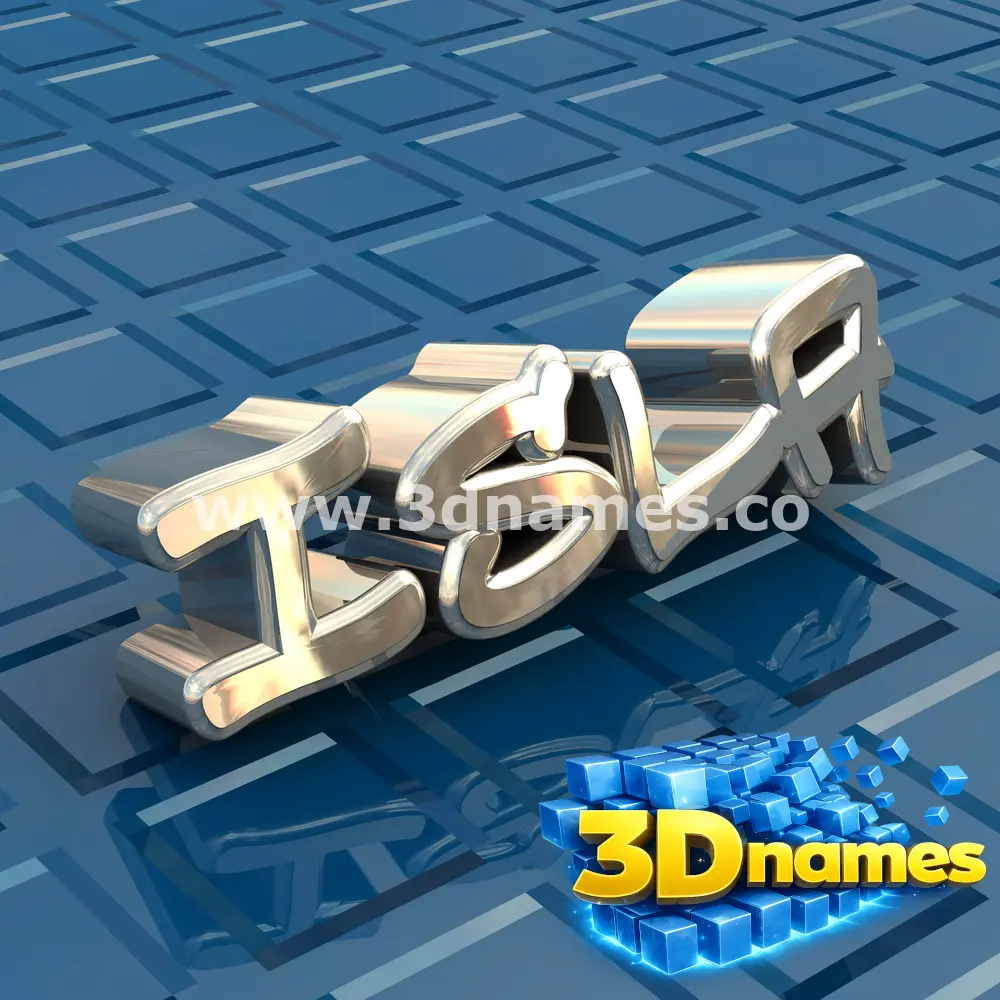 isla in Blue Bling style - 3D name wallpaper