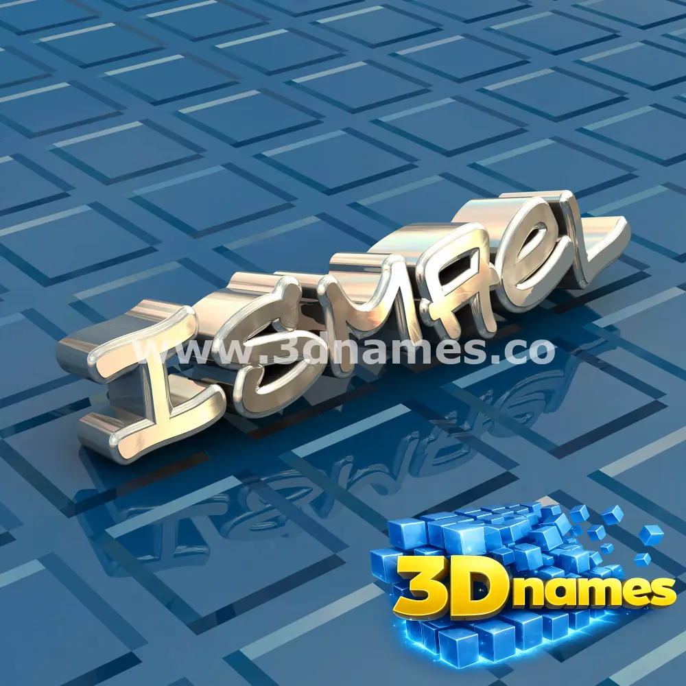 ismael in Blue Bling style - 3D name wallpaper