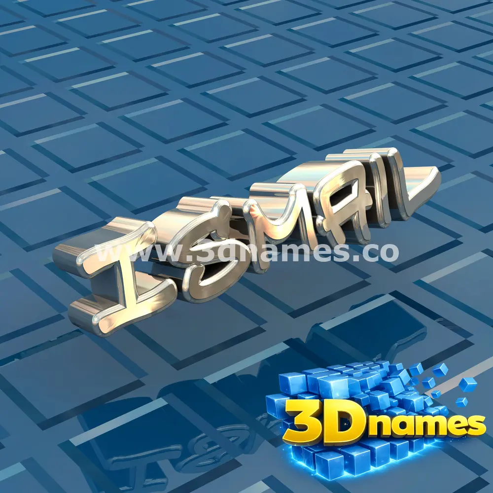 ismail in Blue Bling style - 3D name wallpaper