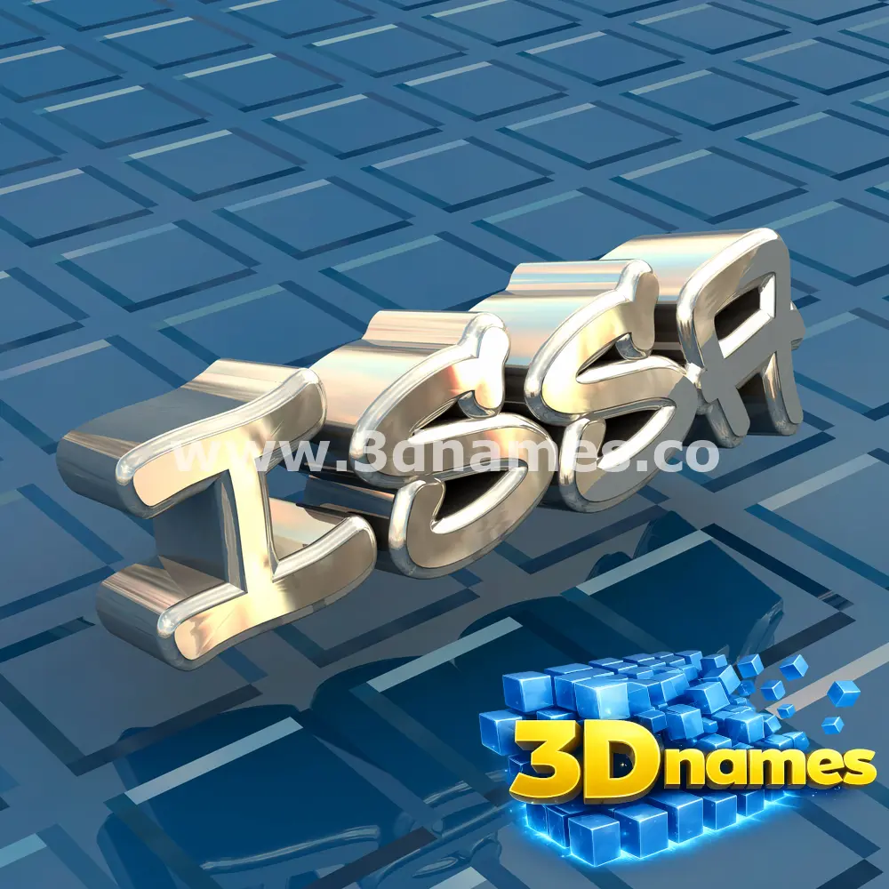 issa in Blue Bling style - 3D name wallpaper