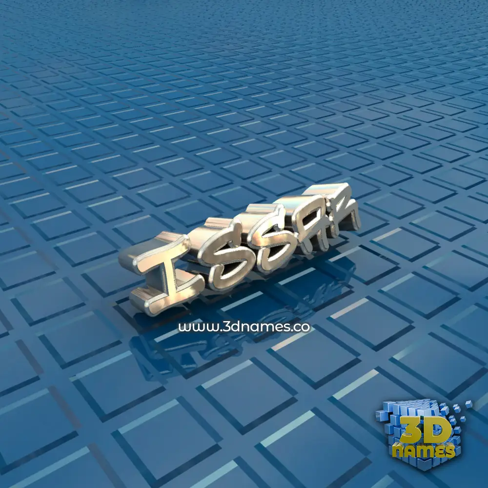 issar in Blue Bling style - 3D name wallpaper