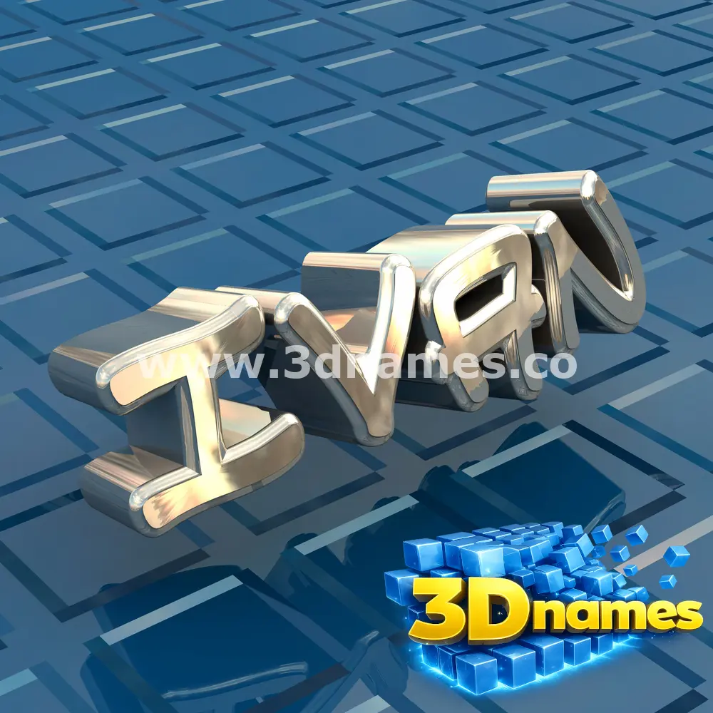 ivan in Blue Bling style - 3D name wallpaper