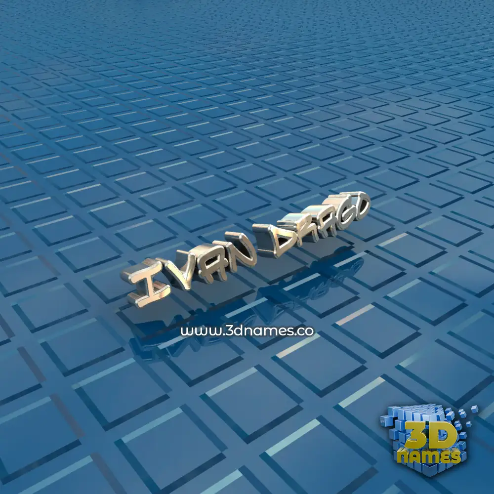 ivan drago in Blue Bling style - 3D name wallpaper