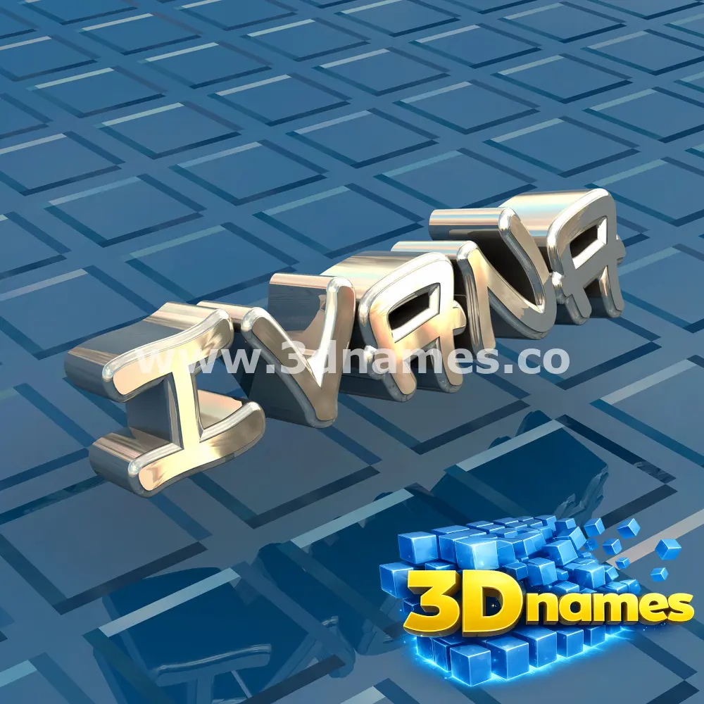 ivana in Blue Bling style - 3D name wallpaper