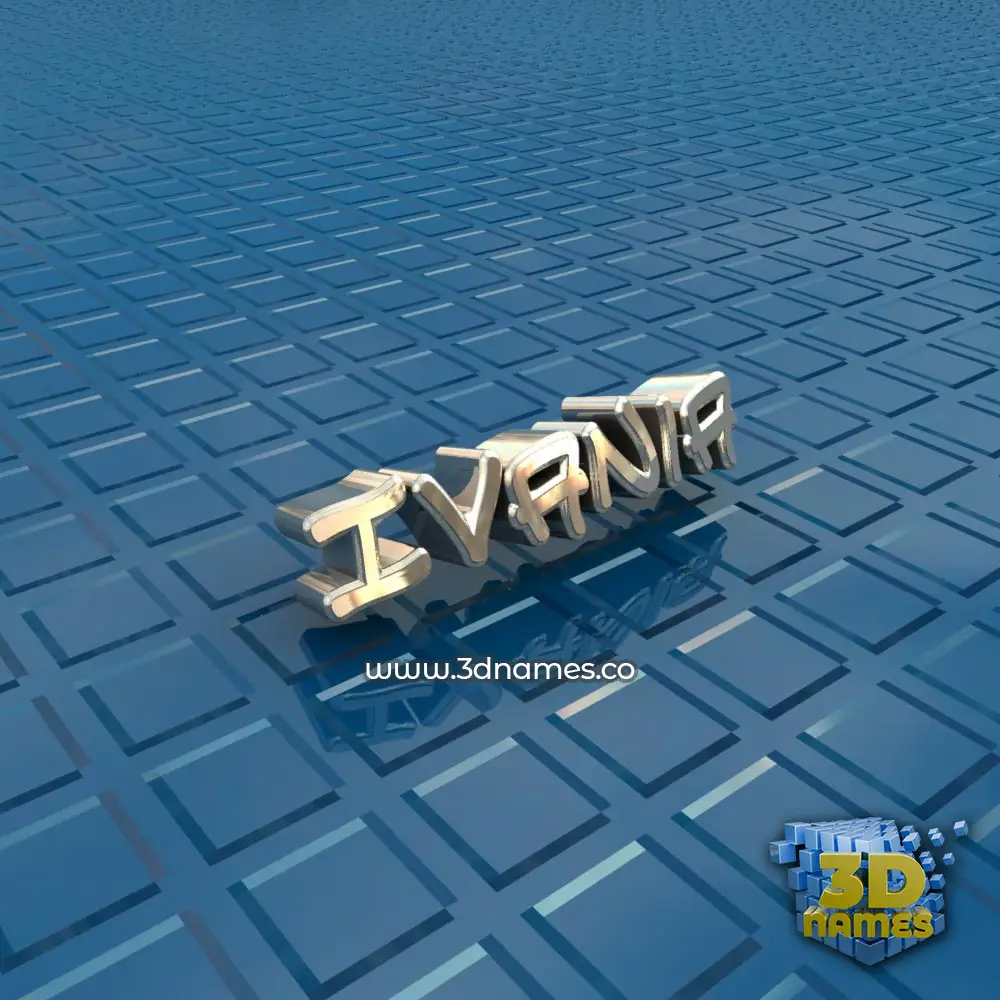 ivania in Blue Bling style - 3D name wallpaper