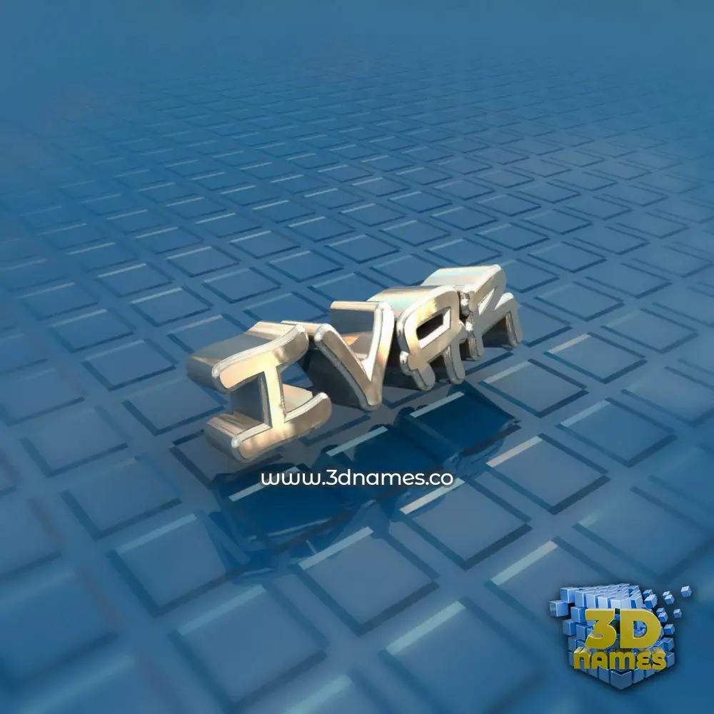 ivar in Blue Bling style - 3D name wallpaper