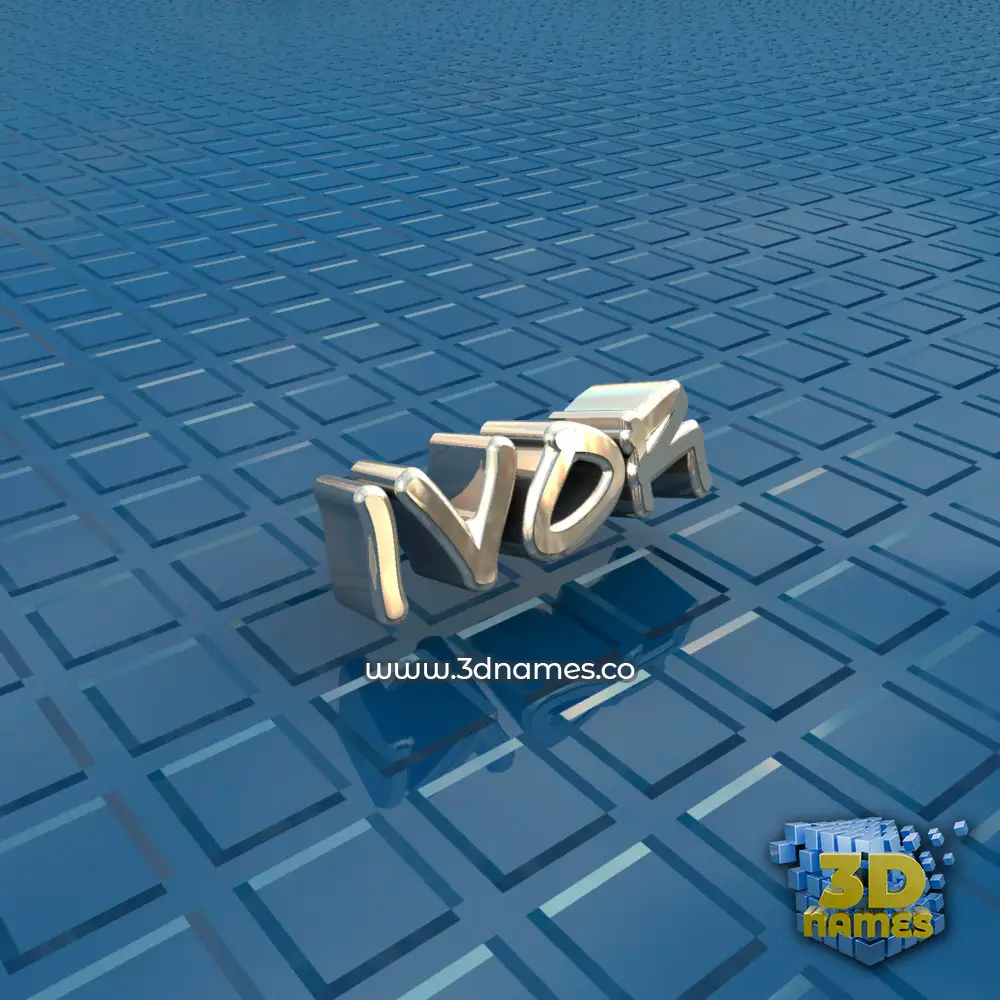 ivor in Blue Bling style - 3D name wallpaper