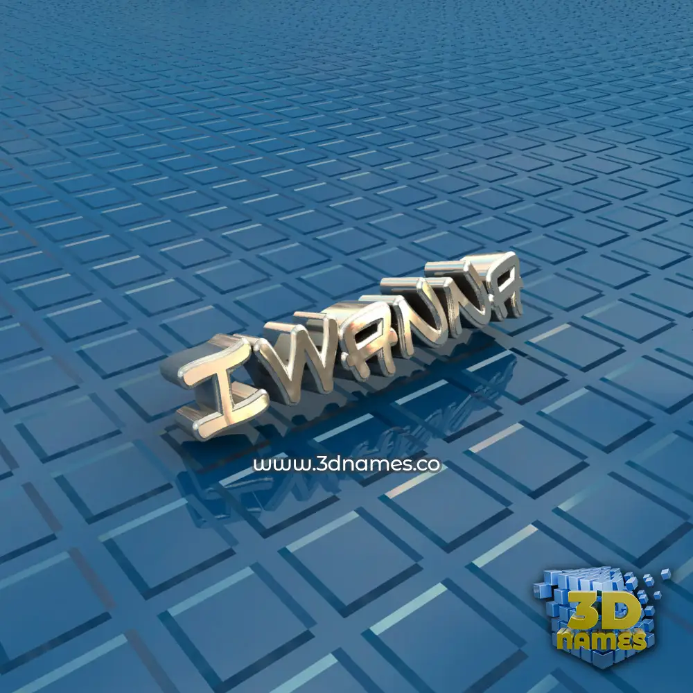 iwanna in Blue Bling style - 3D name wallpaper