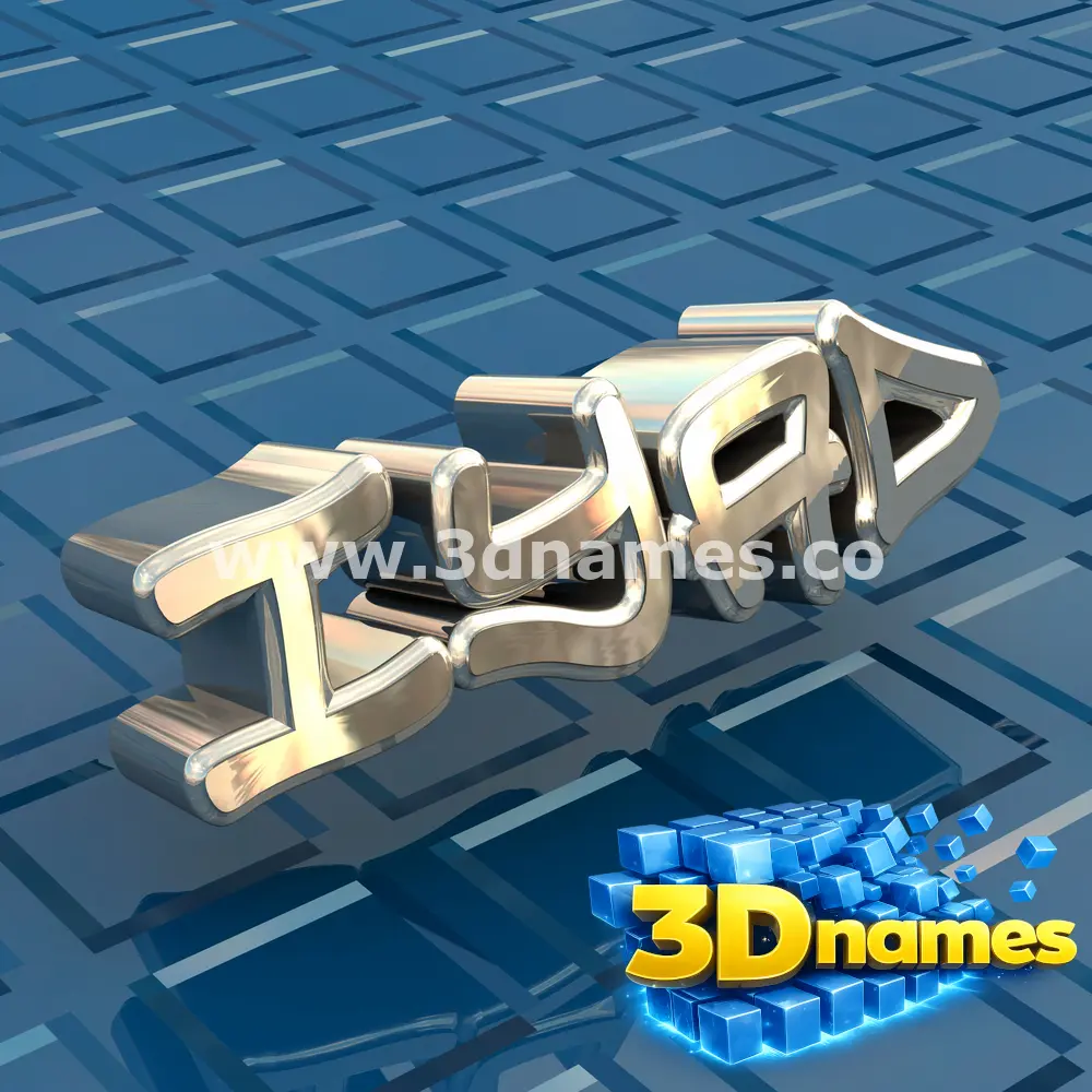 iyad in Blue Bling style - 3D name wallpaper