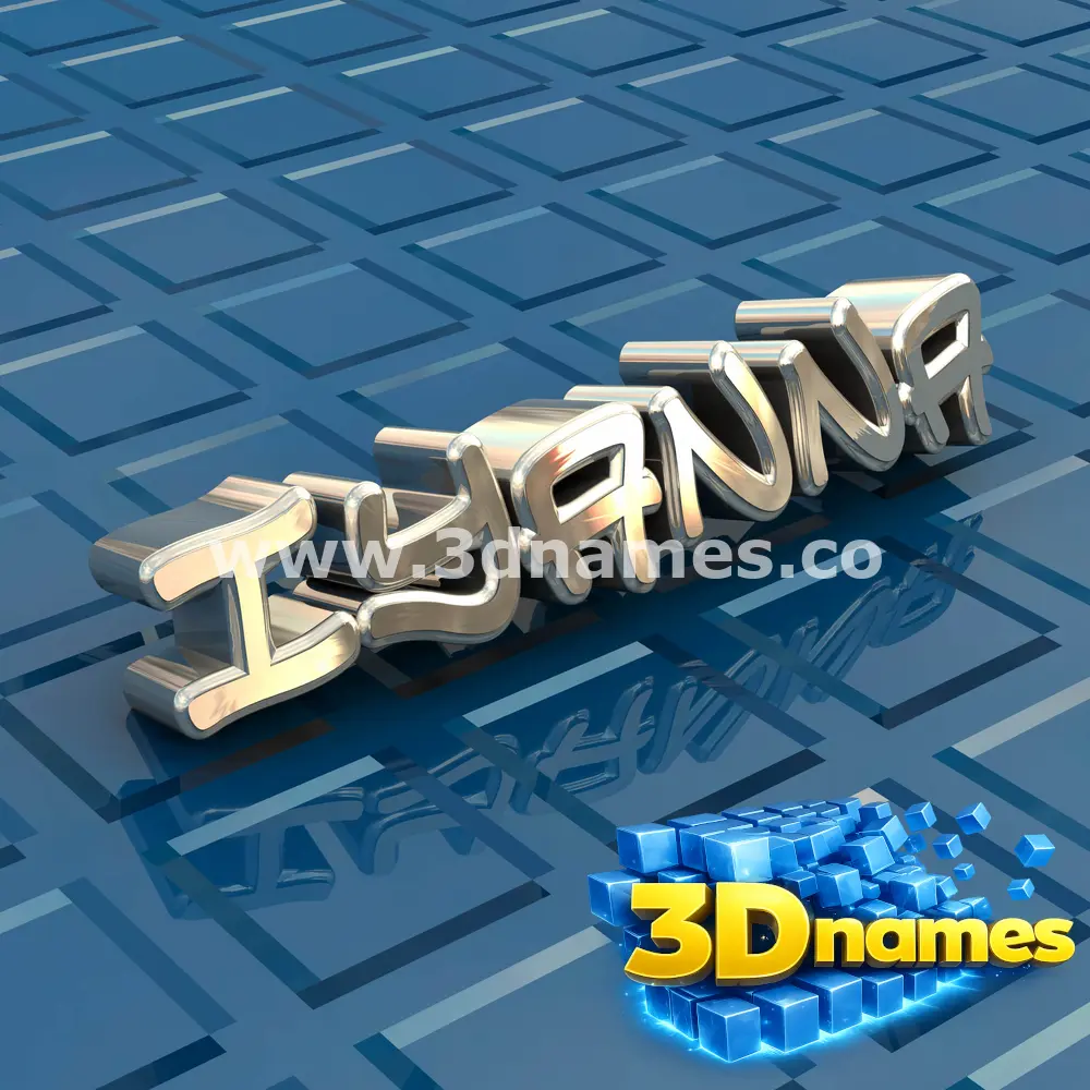 iyanna in Blue Bling style - 3D name wallpaper