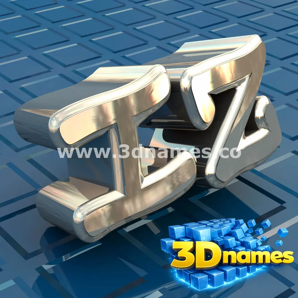 iz in Blue Bling style - 3D name wallpaper