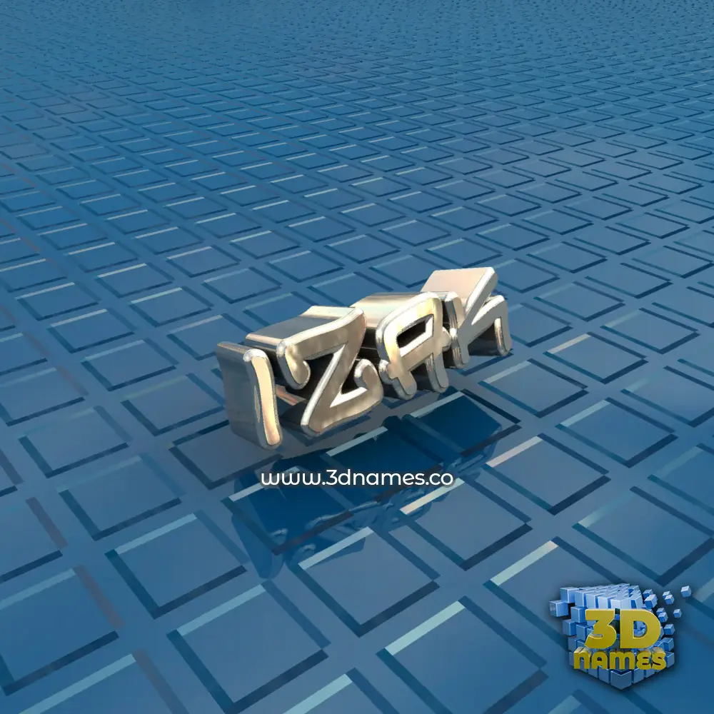 izak in Blue Bling style - 3D name wallpaper