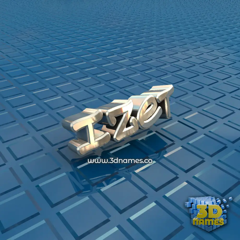 izet in Blue Bling style - 3D name wallpaper