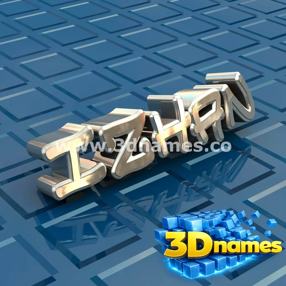izhan in Blue Bling style - 3D name wallpaper