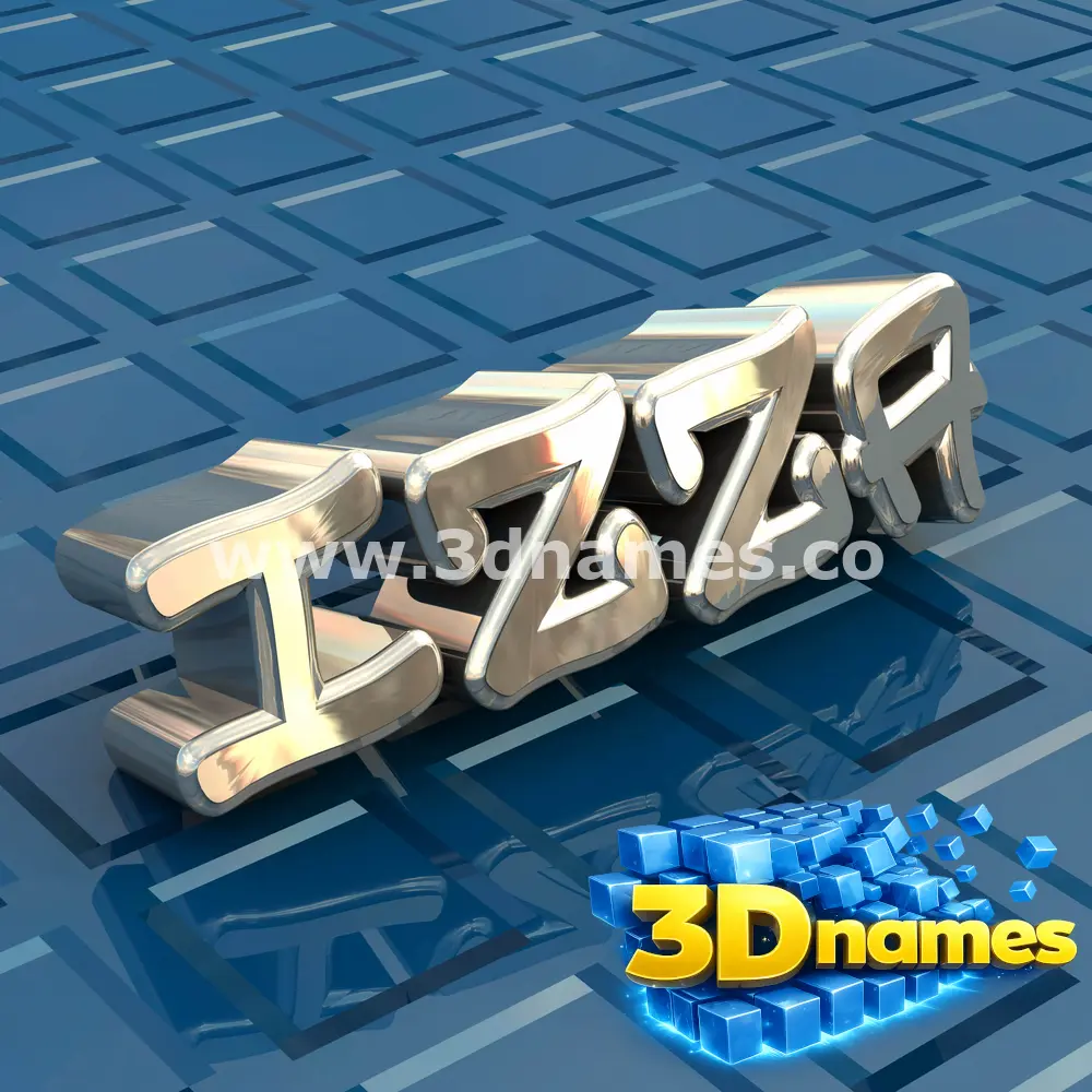 izza in Blue Bling style - 3D name wallpaper