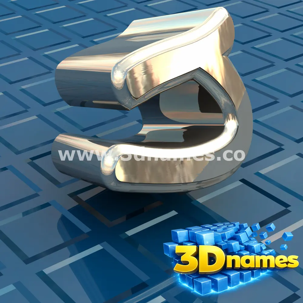 j in Blue Bling style - 3D name wallpaper
