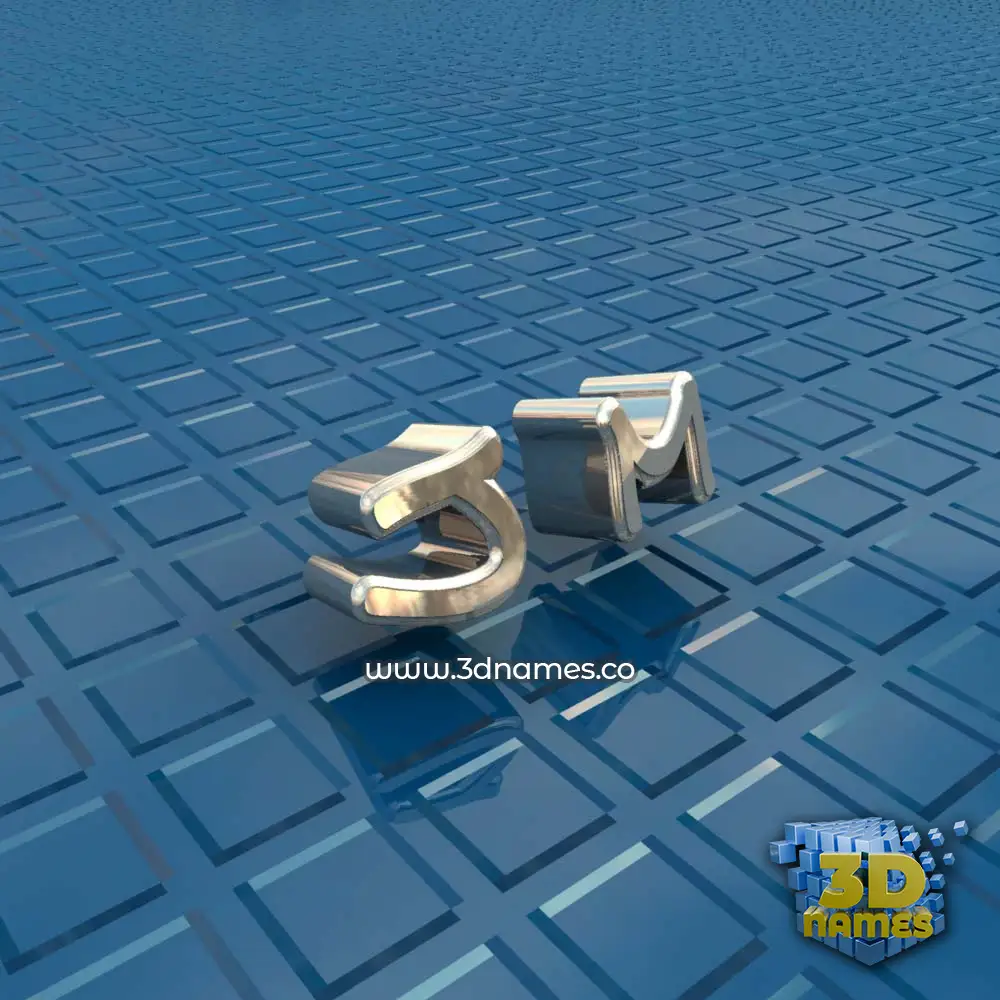 j m in Blue Bling style - 3D name wallpaper