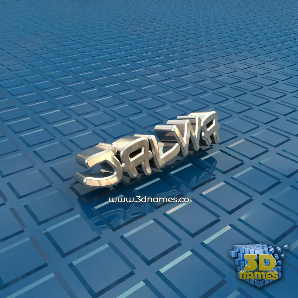 jalwa in Blue Bling style - 3D name wallpaper