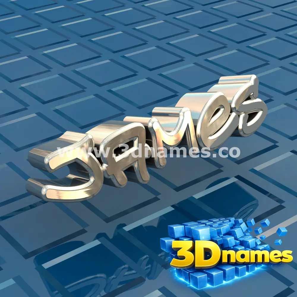 james in Blue Bling style - 3D name wallpaper