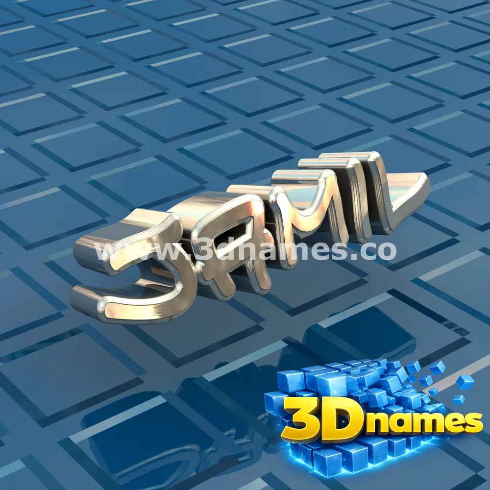jamil in Blue Bling style - 3D name wallpaper