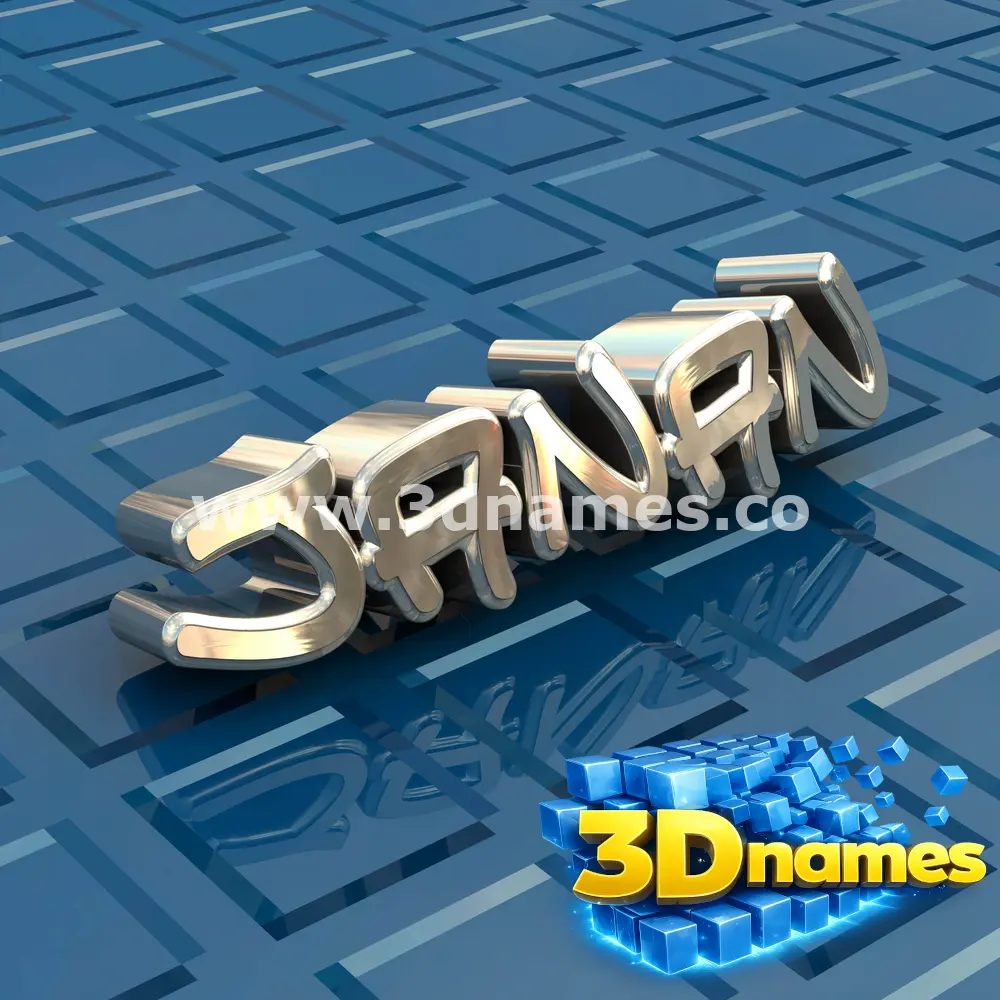 janan in Blue Bling style - 3D name wallpaper