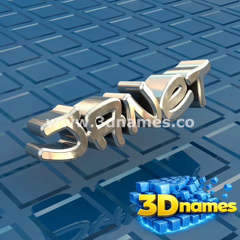 janet in Blue Bling style - 3D name wallpaper