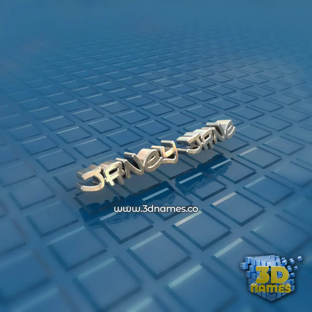 janey jane in Blue Bling style - 3D name wallpaper