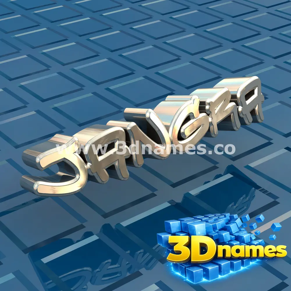 jangra in Blue Bling style - 3D name wallpaper