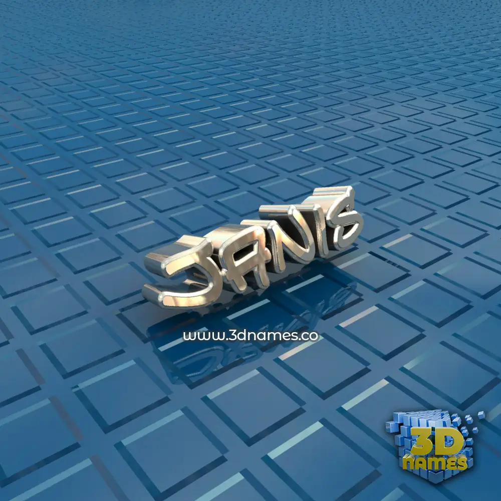 janis in Blue Bling style - 3D name wallpaper