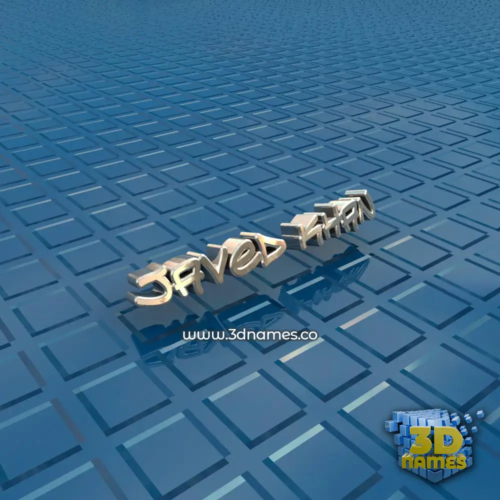 javed khan in Blue Bling style - 3D name wallpaper