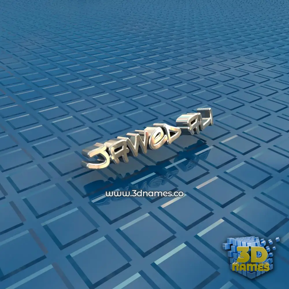 jawed ali in Blue Bling style - 3D name wallpaper