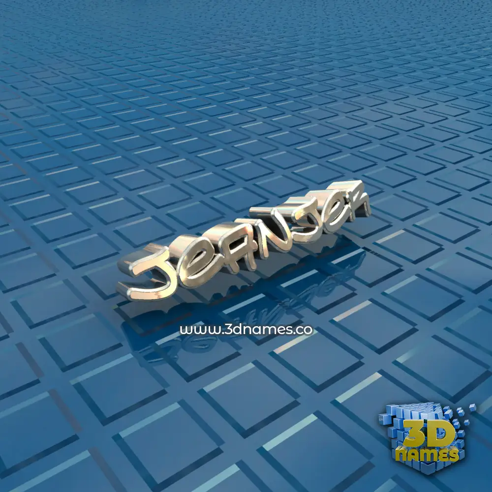 jeanjer in Blue Bling style - 3D name wallpaper