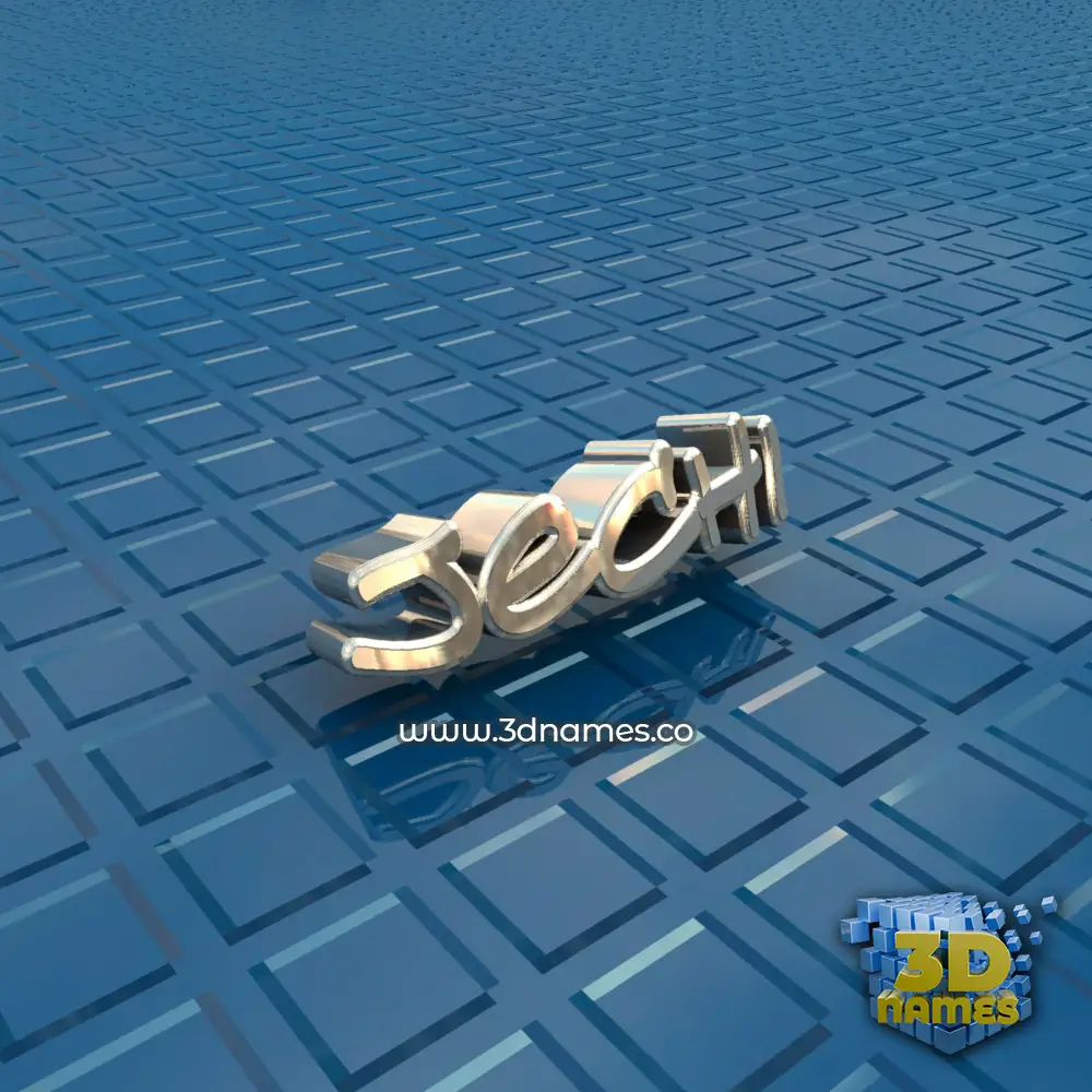 jechi in Blue Bling style - 3D name wallpaper