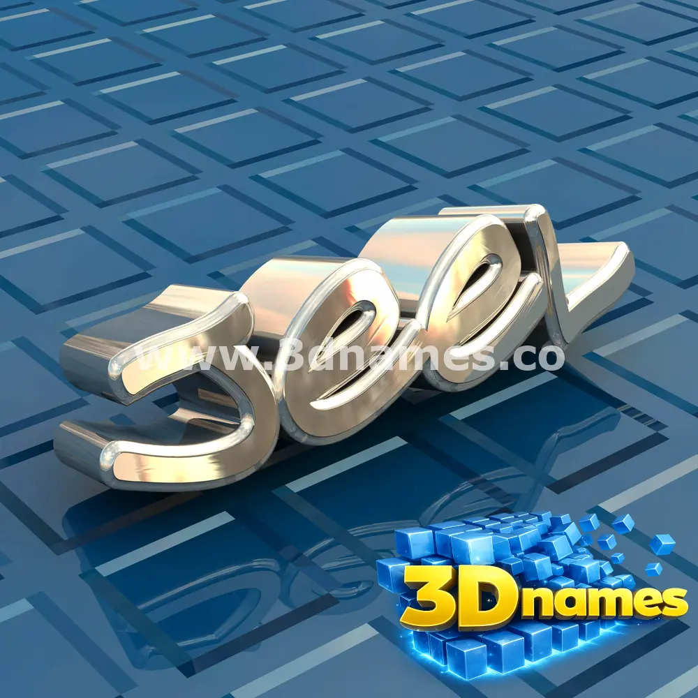 jeel in Blue Bling style - 3D name wallpaper