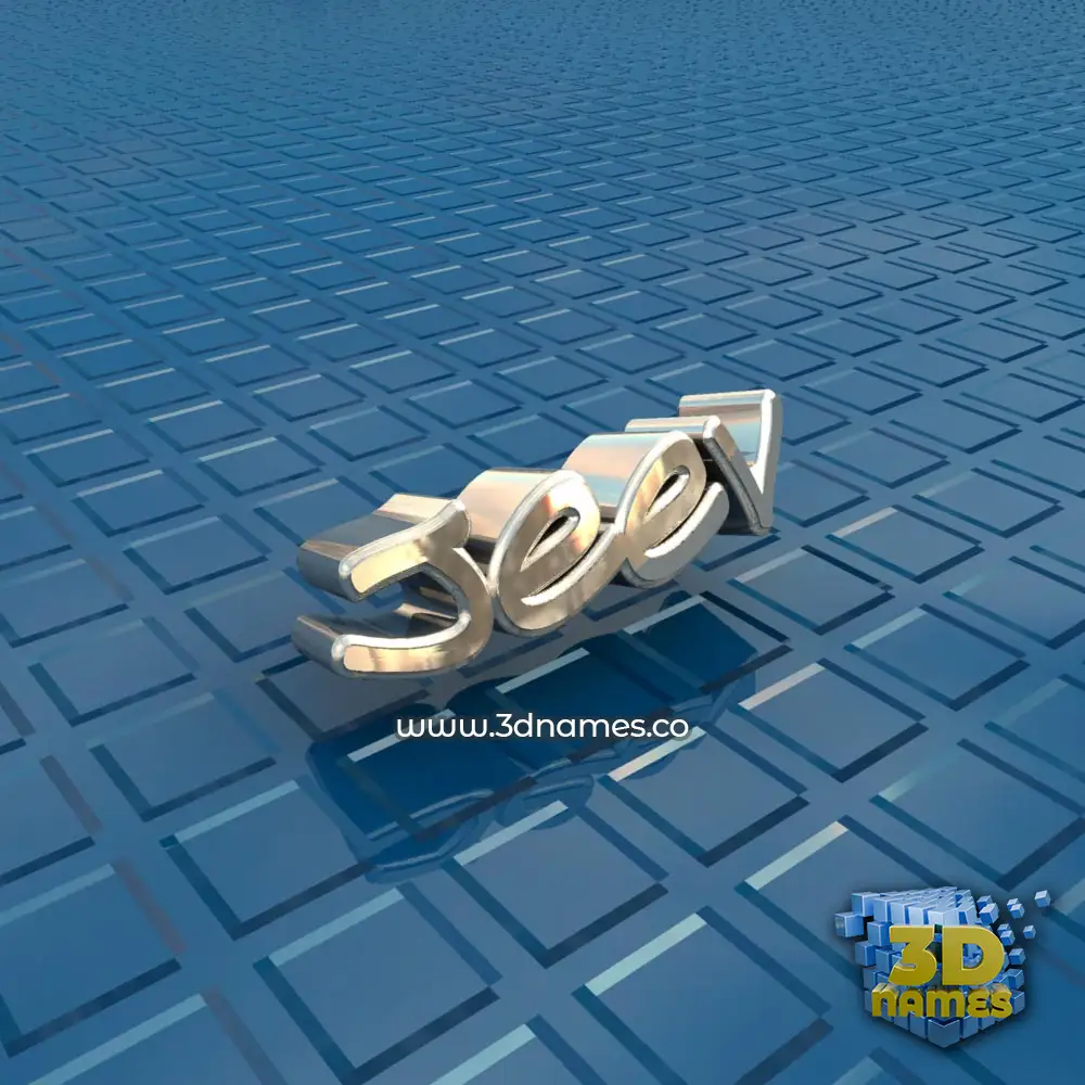jeev in Blue Bling style - 3D name wallpaper