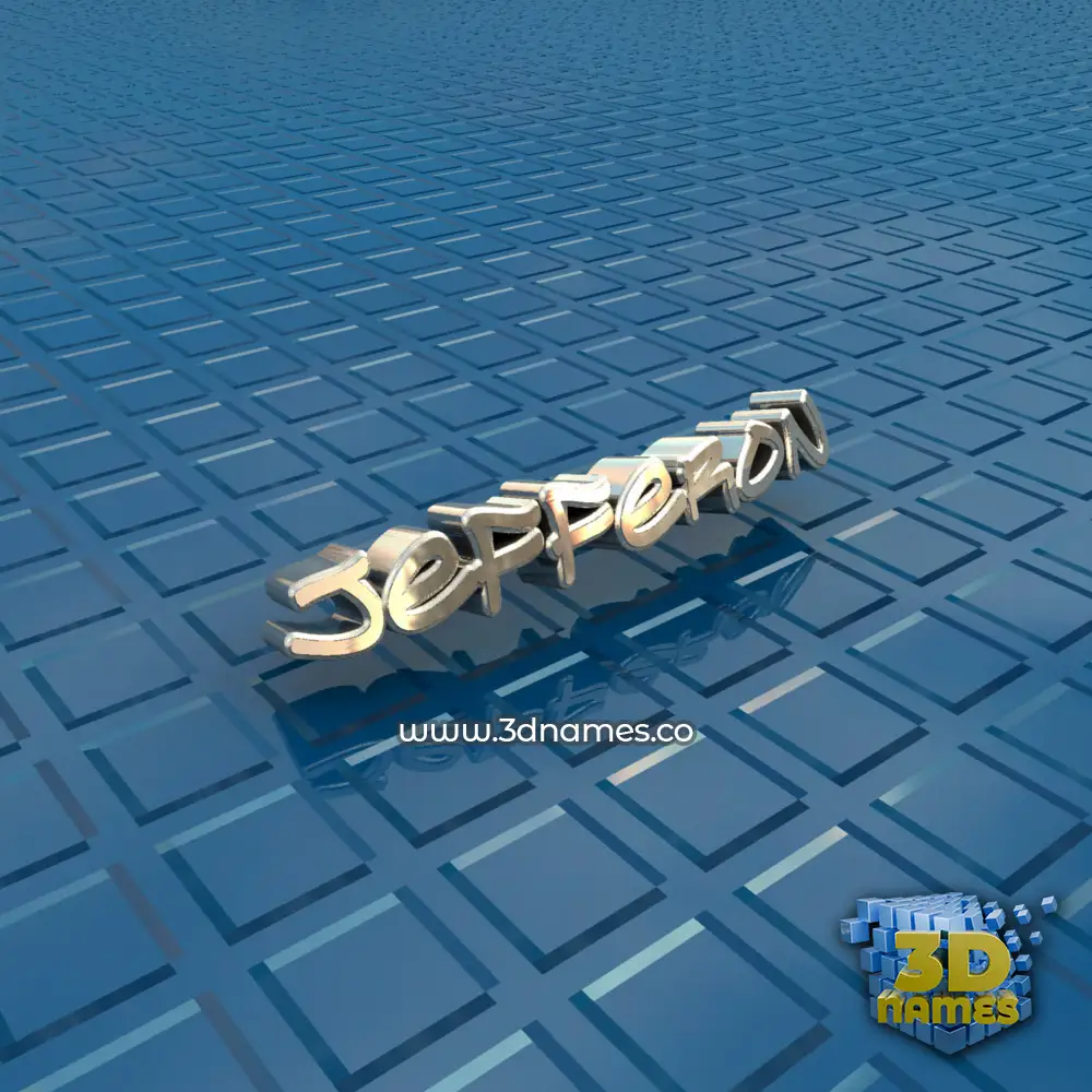 jefferon in Blue Bling style - 3D name wallpaper