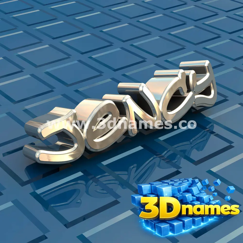 jency in Blue Bling style - 3D name wallpaper