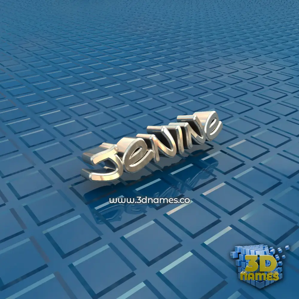 jenine in Blue Bling style - 3D name wallpaper