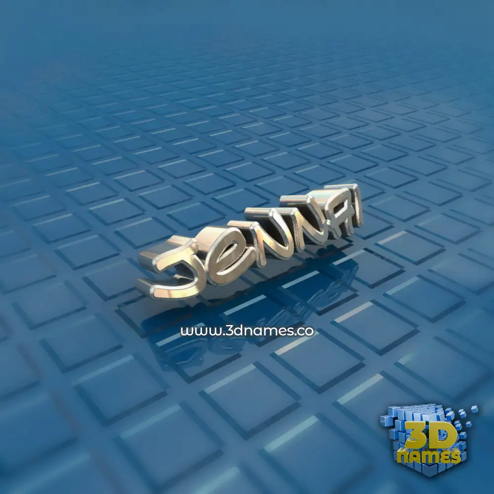jennai in Blue Bling style - 3D name wallpaper