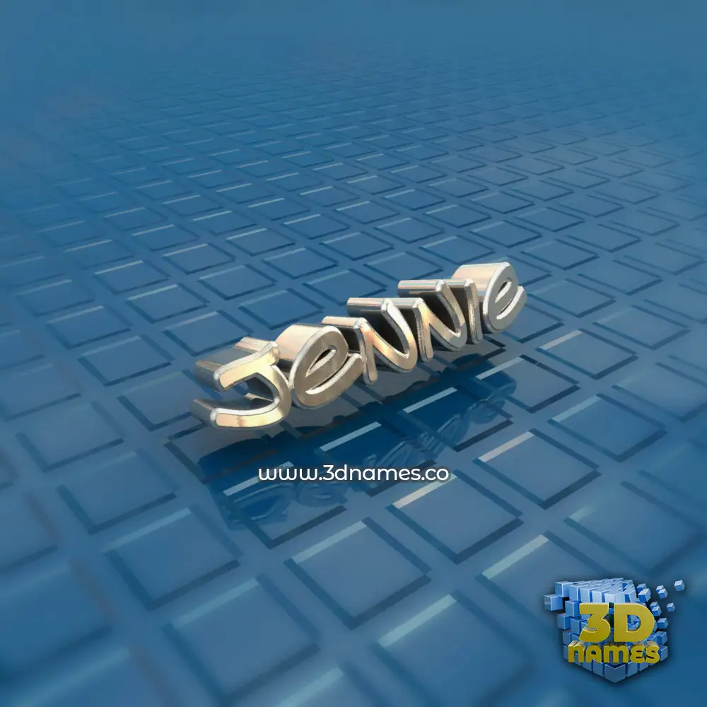 jennie in Blue Bling style - 3D name wallpaper