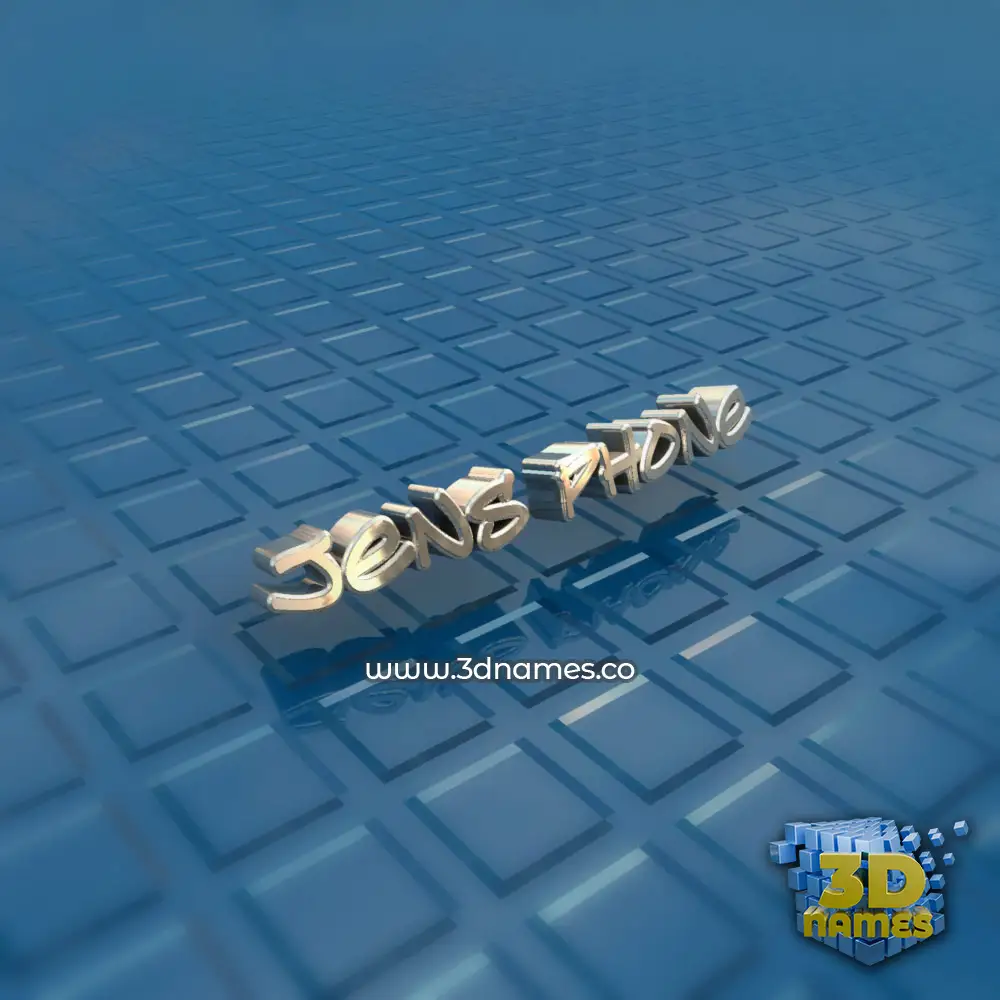 jens phone in Blue Bling style - 3D name wallpaper