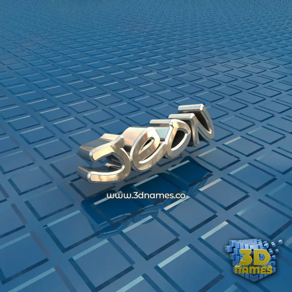 jeon in Blue Bling style - 3D name wallpaper