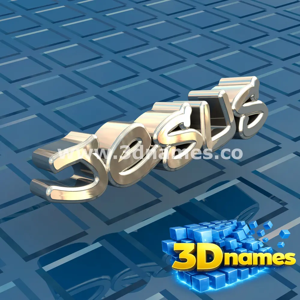 jesus in Blue Bling style - 3D name wallpaper