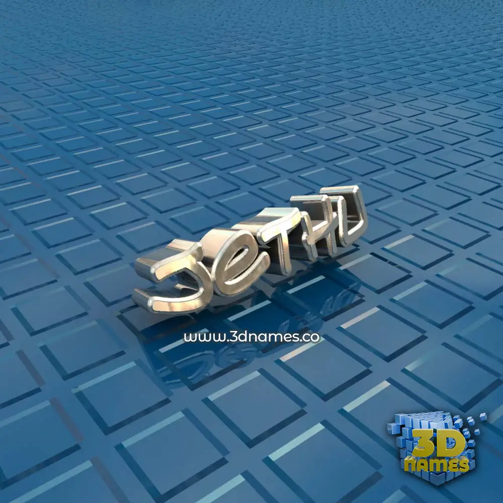 jethu in Blue Bling style - 3D name wallpaper