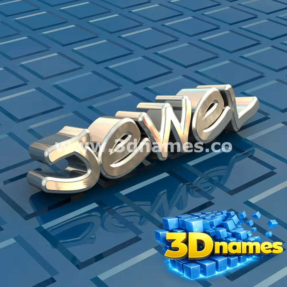 jewel in Blue Bling style - 3D name wallpaper