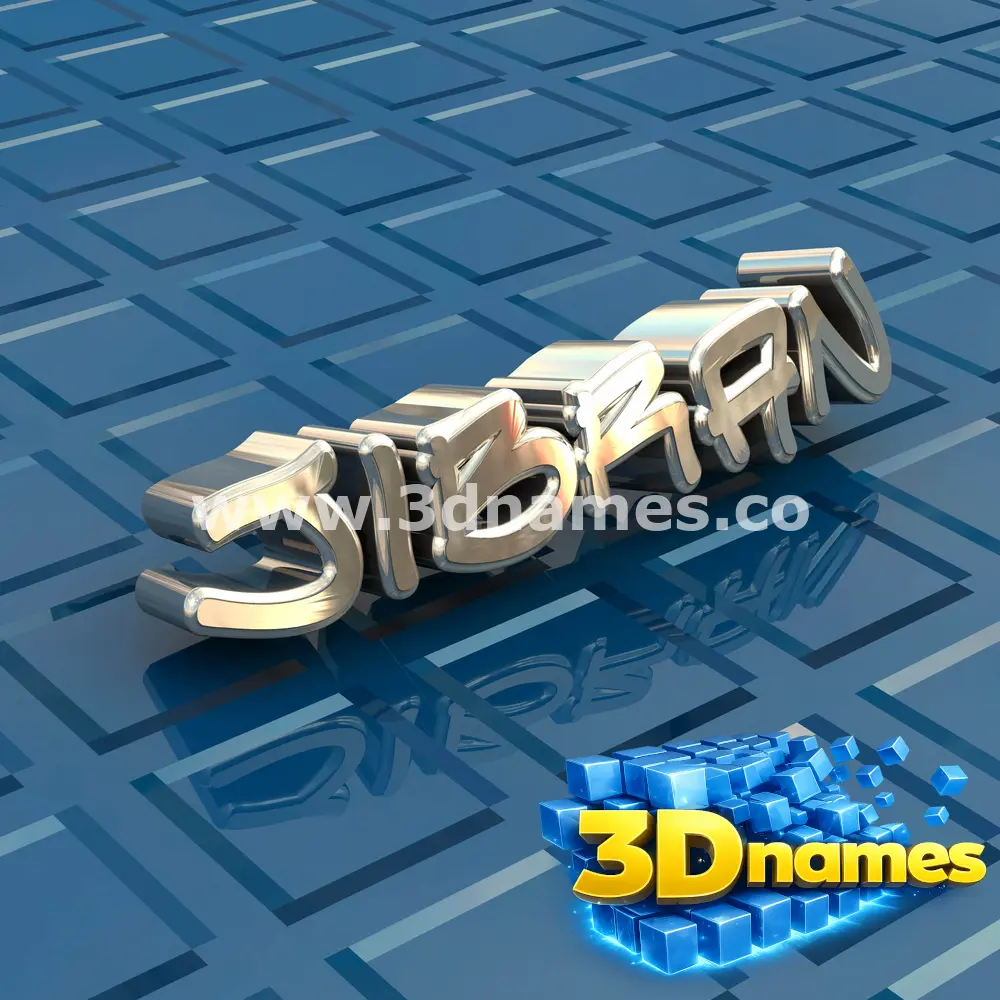 jibran in Blue Bling style - 3D name wallpaper