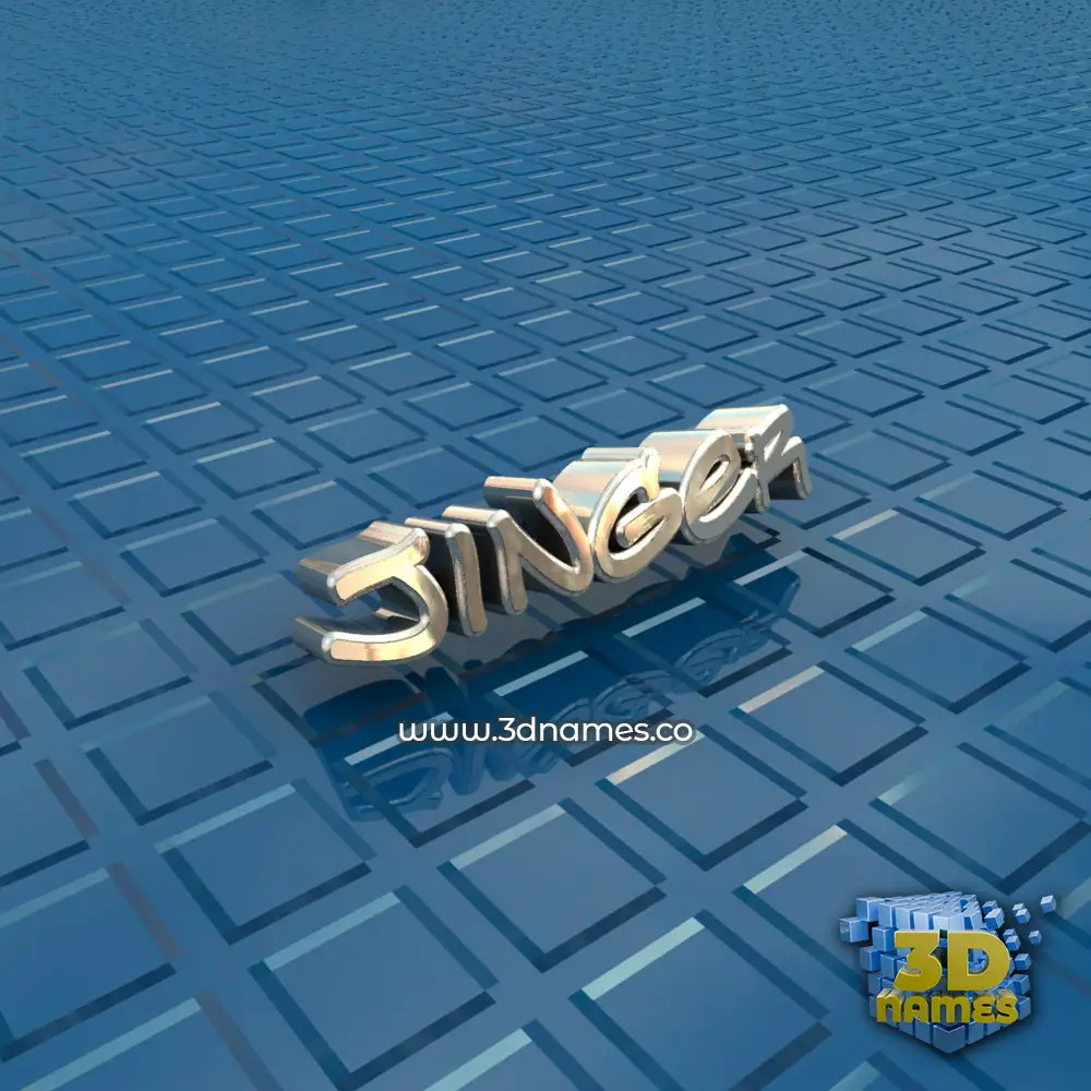 jinger in Blue Bling style - 3D name wallpaper