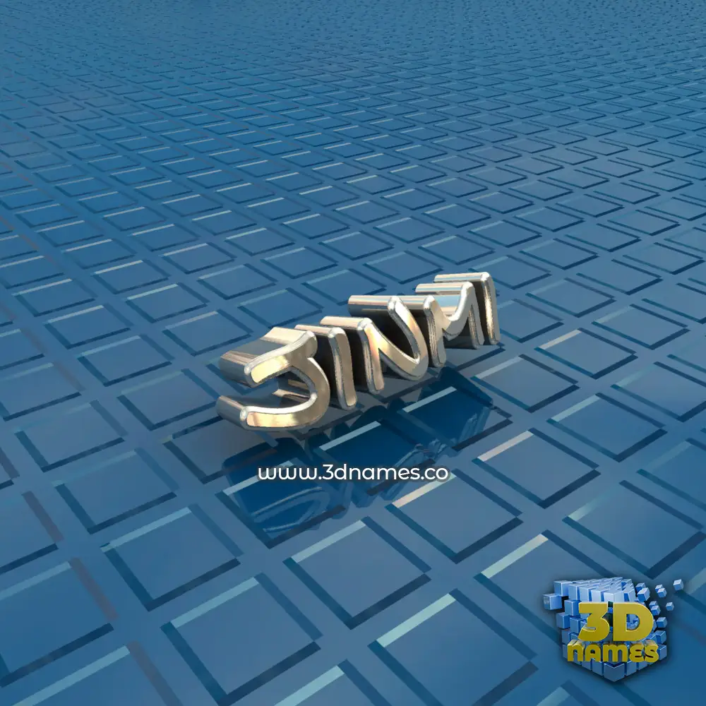 jinmi in Blue Bling style - 3D name wallpaper